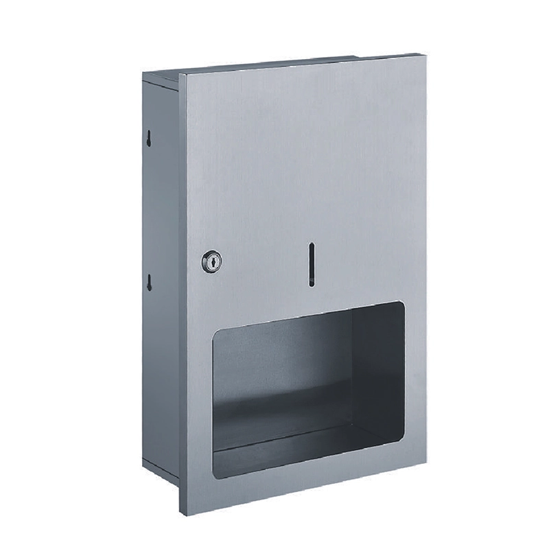 Wall-mounted compact cabinet with paper towel dispenser
